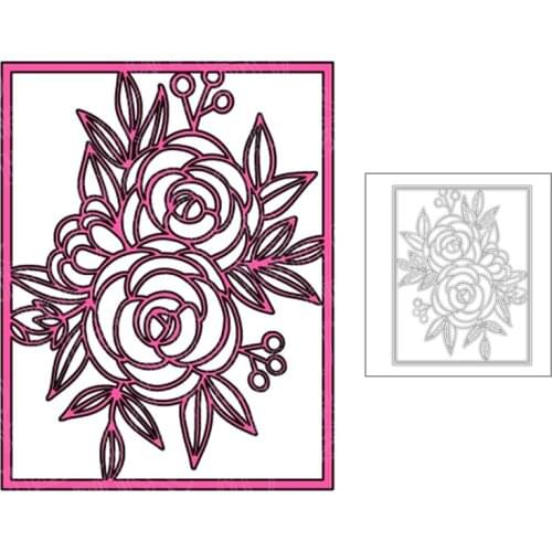 2020 New Rectangle Background Flower Metal Cutting Dies For DIY Embossing Decoration Greeting Card Paper Scrapbooking No Stamps