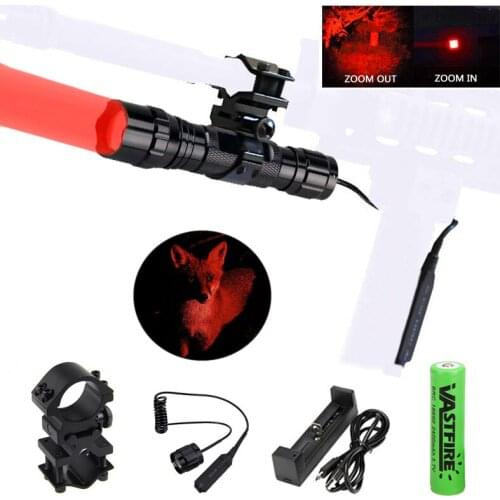 300 Yards Red Zoomable Flashlight Tactical Outdoor Night Hunting Under-Barrel Airsoft Pistol Armas Flashlight Toch Lanterna