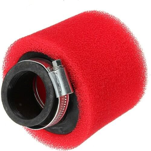 40MM Motorcycle Pit Dirt Bike ATV Parts Bent Angled Foam Air Filter Pod PIT Quad Dirt Bike Buggy For 110cc 125cc RED CRF50 XR50