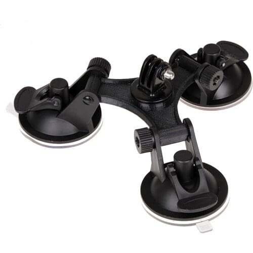 For Gopro Accessories Car Windshield Triple Vacuum Suction Cup Fat Gecko Mount for Xiaomi Yi GoPro Hero 4 3 SJ4000 SJ5000 SJ7000