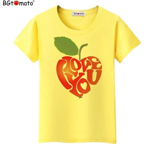 BGtomato New design beautiful fruit shirt hot sale women top tees beautiful t shirt women summer clothes t-shirt plus size