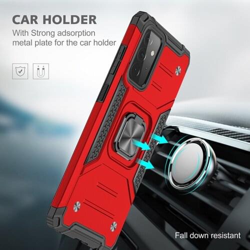Armor Shockproof Case For Samsung Galaxy A82 A90 5G A02 A01 M02 SM-A908B Protective Defender Magnet Holder Ring Cover Funda Etui