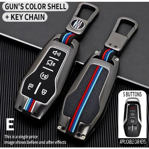 Zinc Alloy Key Case Cover For Ford Fusion Mondeo Mustang F-150 Explorer Edge For Lincoln MKZ MKC Keyless Fob Holder Protector