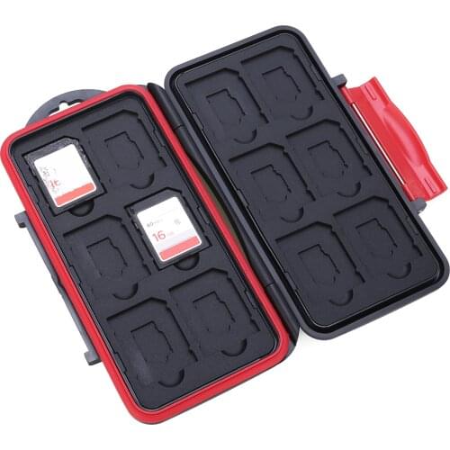Internal Storage Card Case 12 Slots SD/TF Cards Protective Box Waterproof Black Integrated Red Colors New Arrival