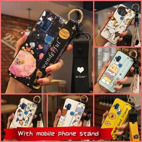 For Girls For Woman Phone Case For MOTO ONE Hyper Anti-knock Wristband New Shockproof Soft Case