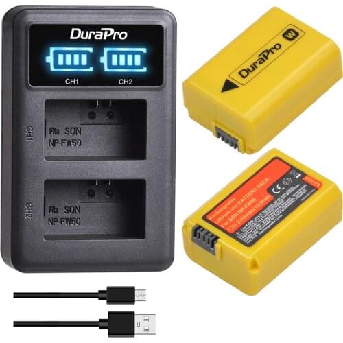 2pc 2160mAh NP-FW50 NP FW50 Rechargeable Battery + LED Charger For Sony A6000 A5000 NEX-3 NEX-7 NEX-5N NEX-F3 Alpha 7R II Camera