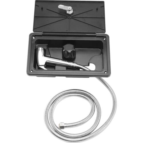 RV Shower Box Kit with Lock-Includes Shower Faucet Shower Hose Shower Wand for Boat Marine Camper Motorhome