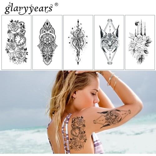 Glaryyears 1 Sheet Lace Makeup Temporary Tattoo Sticker Hot Pattern Fake Flash Waterproof Fashion Small Body Art Men Women