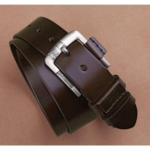 Cow genuine leather luxury strap male belts for men new fashion classice vintage pin buckle leather belt male belt