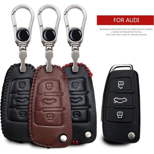 KUKAKEY Car Logo Keychain Key Case For Audi A1 A2 A3 8P A4 B8 A5 A6 A8 A4L A6L Q2 Q3 Q5 Q7 Q8 R8 TT Anti-wear Key Cover Shell