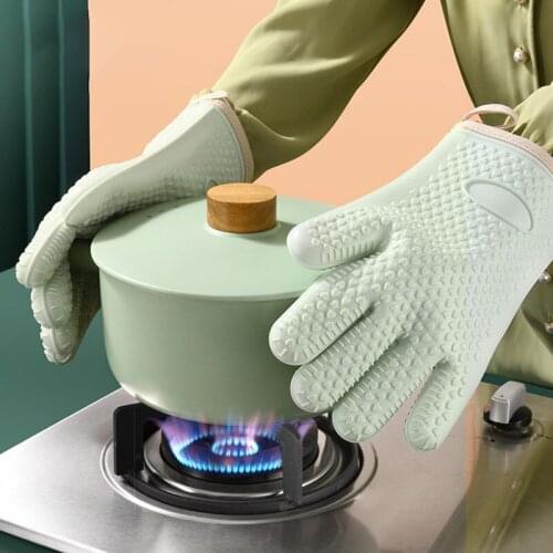Set of 2 Thick Heat Resistant Silicone Oven Mitts Sleeves for Bakeware Tools Gadgets Anti Hot