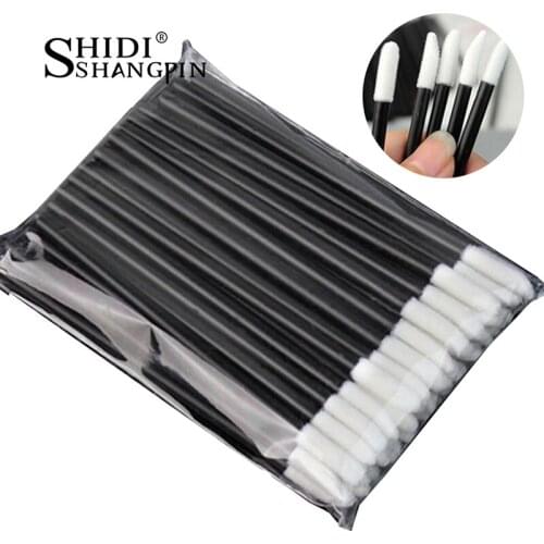 50 Pcs/set Disposable Lipbrush Cosmetic Lip Liner Brushes Gloss Biting Makeup Tool Lipstick Wands Applicator