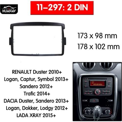 Car Radio stereo Fitting installation adapter fascia For 2010+ Renault Duster LOGAN frame for car multimedia player radio Fascia