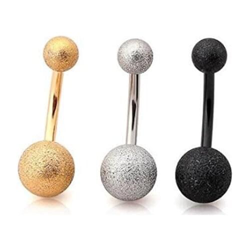 Sexy Belly Button Piercing Ring Pure Color Navel Two Balls Barbell Body Piercing Jewelry Woman Fashion Jewelry