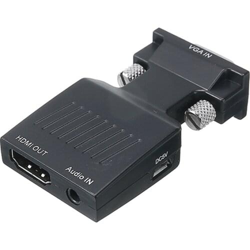 Durable VGA To HDMI Adapter Full HD 1080P Audio Video Converter High Resolution Output Laptop PC To TV HDTV AV