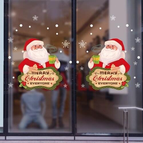 Santa Claus wall sticker window paste for the storefront family New Year living room window Christmas decoration stickers