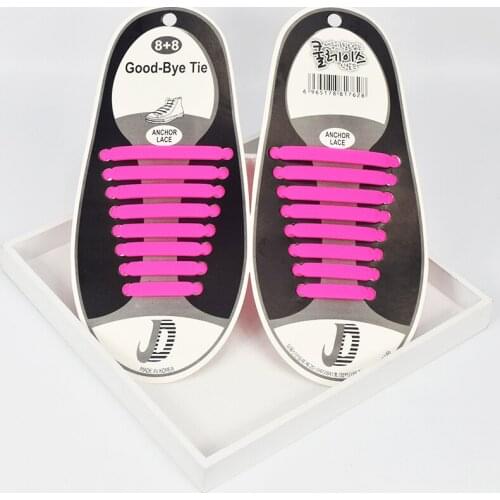 16pcs /Pair Adult Shoelace New Athletic Running No Tie Shoelaces Women Men Elastic Silicone Shoe Lace Accessories Free Shipping