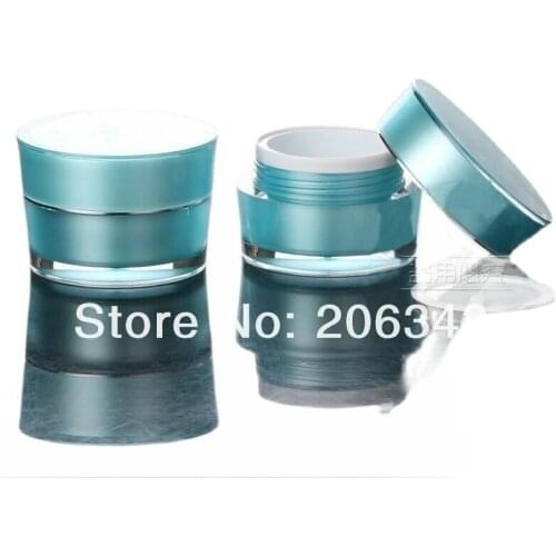 50G blue acrylic cone- shape cream jar with silver line ,cosmetic container,,cream jar,Cosmetic Jar,Cosmetic Packaging