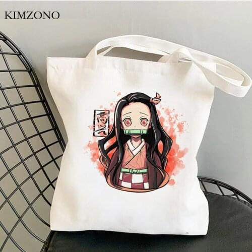 Demon Slayer Kimetsu No Yaiba shopping bag shopper bolsas de tela bolso handbag shopping bag bolsas ecologicas jute sac tissu