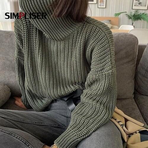 Fashion Loose Turtleneck Sweaters Women Winter Autumn Oversized Knitted Pullovers Ladies Knitted Tops Cashmere Pull Femme Khaki
