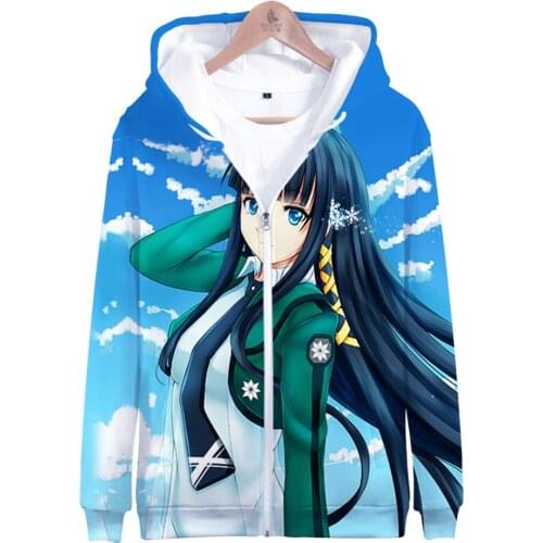 Anime The Irregular at Magic High School 3D Zipper Hooded Sweatshirt 2021 New Casual Zip-up Popular Casual Pullovers