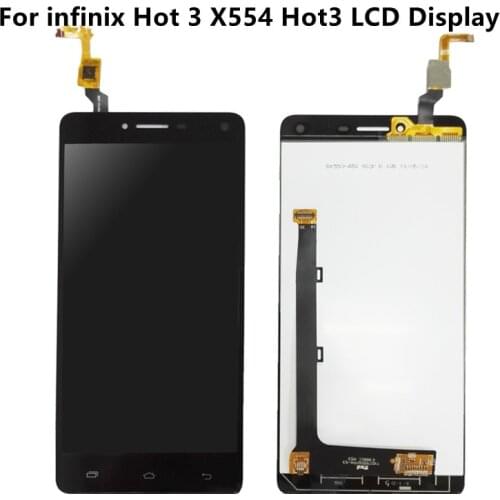 High Quality LCD Screen For infinix Hot 3 X554 Hot3 LCD Display Touch Screen Glass Digitizer Complete Assembly Replacement