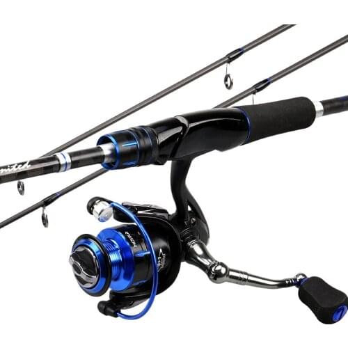 High Strength Fishing Sets Super Hard Carbon Fiber Throwing Spinning Rod Sea Stream River Pole with Multicolored Reel 2.1/2.4m