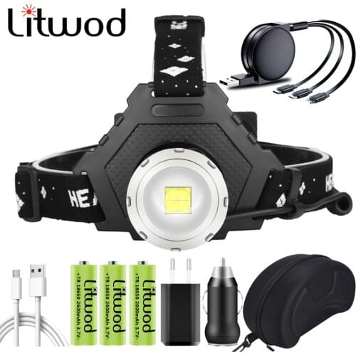 Super Bright XHP90.2 USB Rechargeable Led Headlamp XHP70.2 Most Powerful Headlight Camping Zoomable Torch by 3*18650 battery