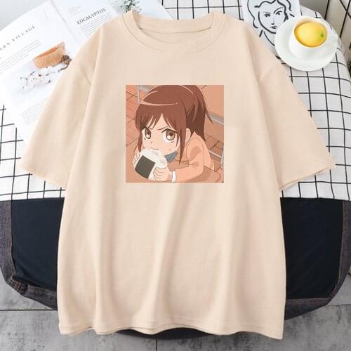 Anime Character Manga Girl Print Women Tshirt Summer Breathable T Shirt Animal Crewneck Streetwear Cartoon O-Neck Female Tshirts