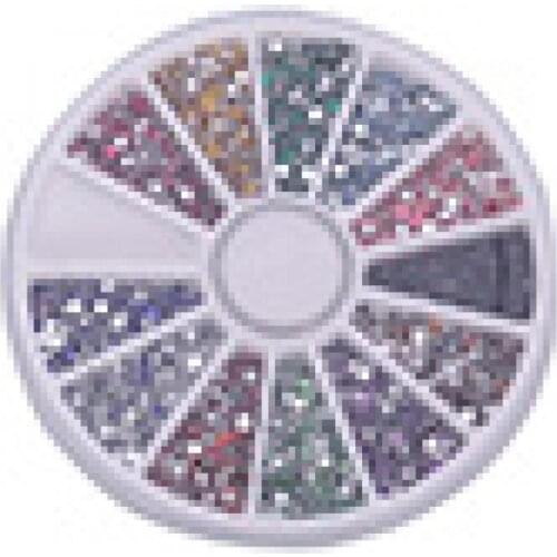 12 Colors 500 Pcs 2.0mm Acrylic Nails Glitter Rhinestones Manicure Decoration Accesoires