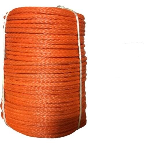 14mm x 50meters orange synthetic uhmwpe winch rope towing rope for ATV/UTV/4x4/off road accessories