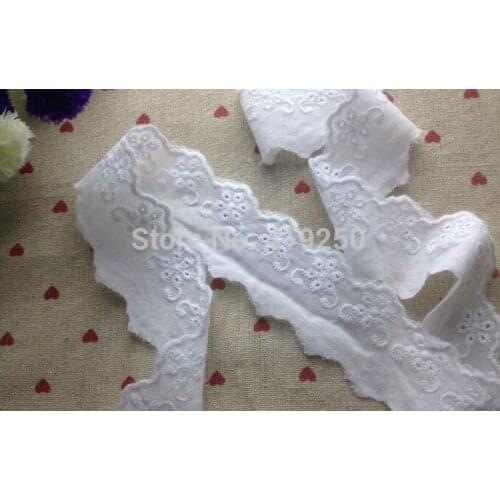 150Yards 100% Cotton Lace White Cotton GOOD QUALITY Lace 4cm Crafts/Costume/Larp/Sewing wholesale