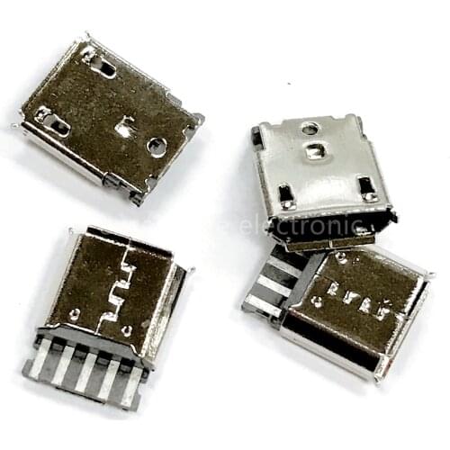 20pcs/lot Type B V8 Warp Edge 5Pin USB Connectors Micro USB Connector Female Port Jack Tail Plug Sockect Terminals