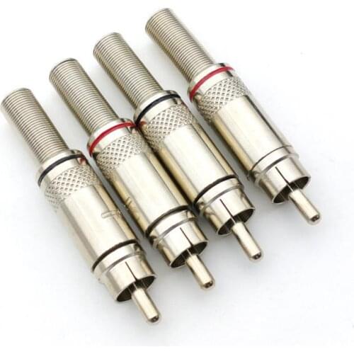 4pcs RCA Audio Adapter brass RCA Male Plug with Spring Solder connector