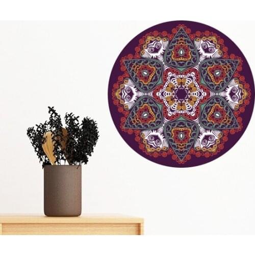 Buddhism Religion Colorful Asymmetrical ARound Illustration Pattern Wall Sticker Art Decals Mural DIY Wallpaper for Room Decal