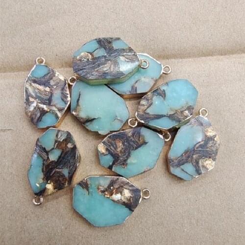 4pcs nature gem stone beads pendants nature colors for charms bracelets making size 18X25mm wholesale beads findings