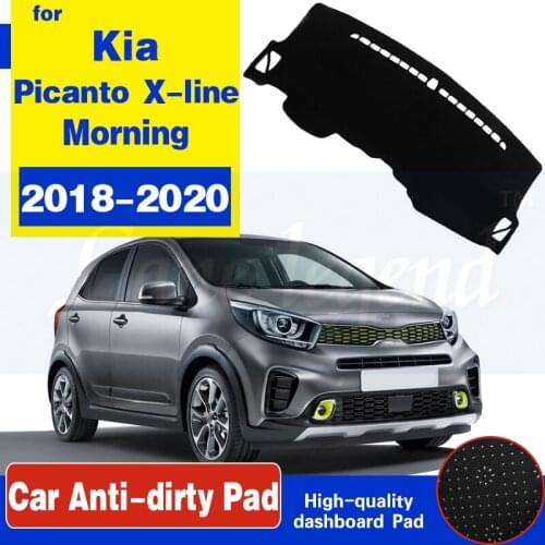 Car Dashboard Cover For Kia Picanto X-line/Morning 2018-2020 Dash Board Dash Mat Pad Carpet Cover Auto Pad Rug Sun Shade Dashmat