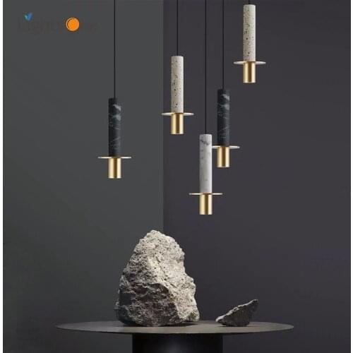 Jane European water stone cylindrical spotlight pendant lights aisle bedside bar hot pot shop pendant lamp