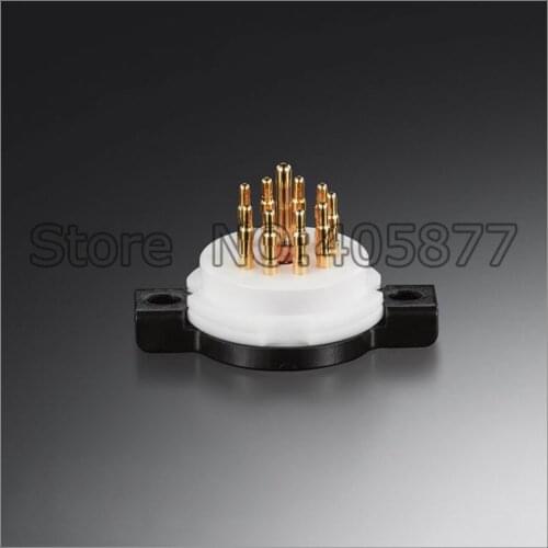 Hi End 2pcs 9 PIN 9P Tube Socket Gold Plated For 12AU7 ECC83 12AX7 12AT7 5814
