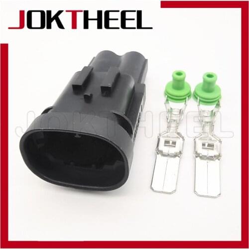 1-20 set kit Tyco Amp 2 pin male waterproof water tank fan motor plug Nissan auto sensor connector 1544334-1 for Peugeot