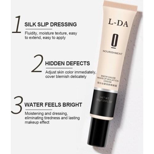 L-DA 30G Isolation Cream Makeup Primer Moisturizing Brighten Natural Lasting Concealer Easy To Wear Base Makeup Cosmetic TSLM1