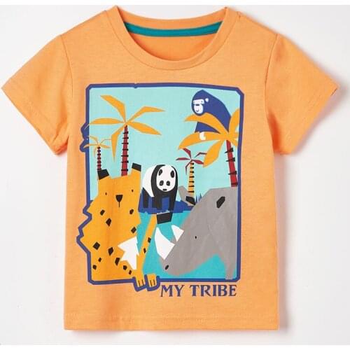 Summer 100% Combed Cotton t-shirt Animals Baby Boys Clothes Short Sleeve Children Kids t shirts Bebe Boys Infant Casual Tee Tops