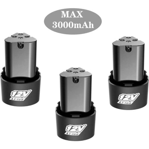 12V Lithium Battery Pack Household Cordless Drill Battery 3000 mAh High-capacity Battery Pack High-quality 18650 Battery