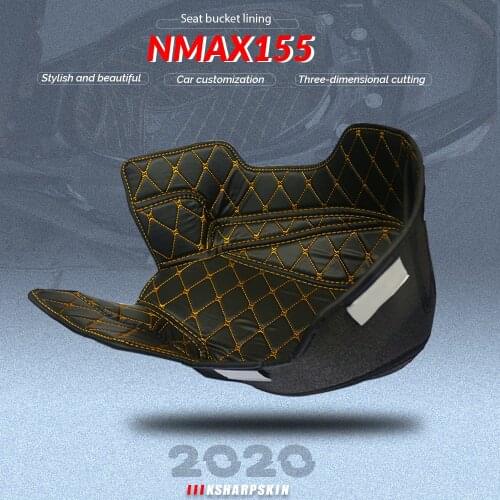 Motorcycle Accessories PU Leather Rear Trunk Cargo Liner Protector moto Seat Bucket Pad for YAMAHA NMAX 155 nmax155 2016-2020