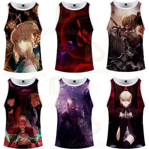 Fate Stay Night 3d Print Tank Tops Men Women 2020 Summer 3d Vest Fit Slim Sleeveless Ventilate Bodybuilding Clothing Tops