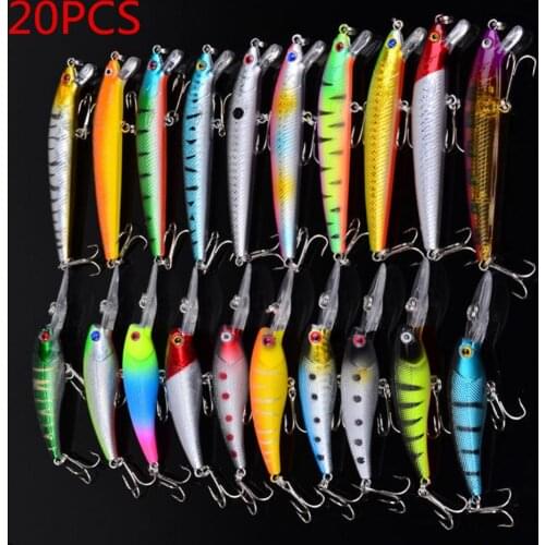 20pcs/lot 20 Colors 2 Mixed Models Fishing Lures Set Minnow Fishing Hard Baits