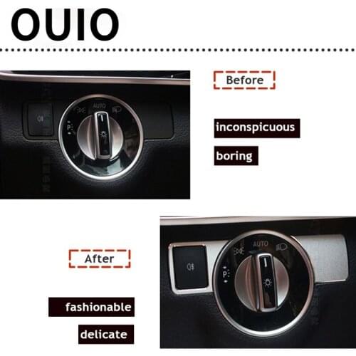Car Headlight Swith Button Frame Stickers For Mercedes Benz W203 W204 W205 W211 W176 A B C E Class GLE GLK GLA ML GL SLK GLS