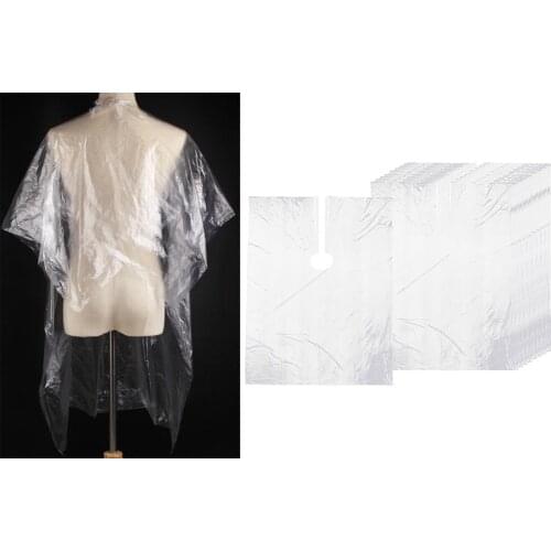 50x Disposables Hairdressing Capes Hair Salon Shawl Plastic Waterproof Hair