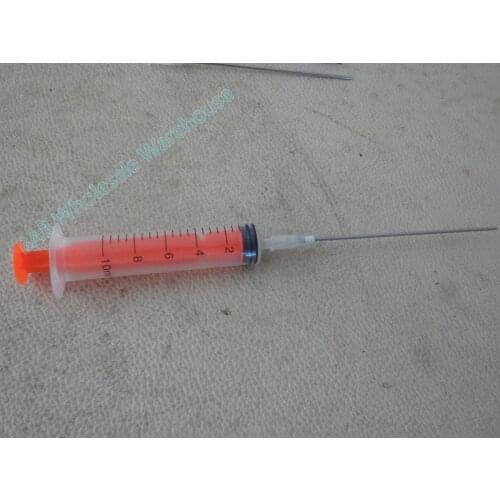 Red colour 10ml/10cc Luer Lock dispensing Syringes with 16G Blunt Tip Fill Needles 10cm long blunt syringe dispensing needles