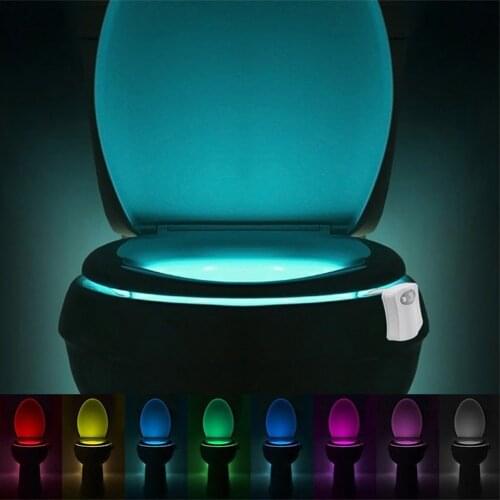 Toilet Seat Night Light Smart PIR Motion Sensor 8 Colors Waterproof Backlight Toilet Bowl LED Luminaria Lamp WC Light For Home
